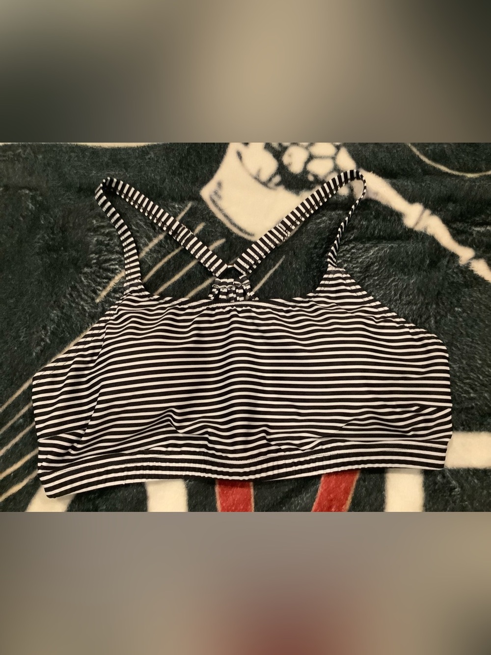 Striped Black & White Bathing Suit top